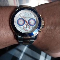 Michael Kors Mens Goldtone And Silver Watch 