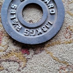 Iron Cast Standard Weight 2 1/2 Lbs, 1.13kgs.  2 Inch Hole. Olympic Weight