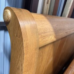 Solid Oak Sleigh Bed, Queen