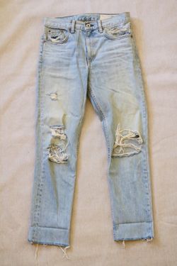 Rag & Bone/JEAN Marilyn Destroyed Jeans Size 25 Union Pool 100% Cotton USA