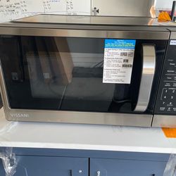 Vissani 21 in. 1.1 cu. ft. 1000-Watt Countertop Microwave Oven in Fingerprint Resistant Stainless Steel and Bar handle