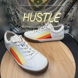 Rothy's The Lace Up Sneaker Cream Candy Corn Stripe Women’s Size 8