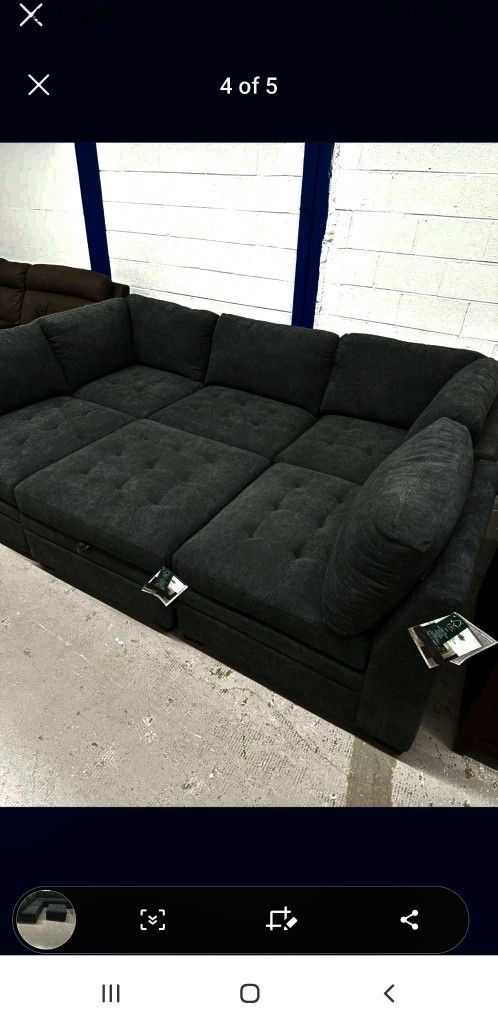 Modular Sectional Couch w/ Storage Ottoman