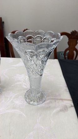 Cut Crystal Trumpet Vases