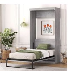 Beautiful Twin Murphy Bed Set w/ Siena Premier Hybrid Mattress – Excellent Condition ( 7 month old)