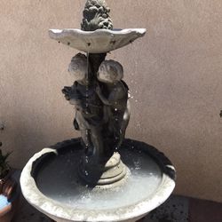 New Water Fountain Made Out Of Cement Pump Included 55in H X 27in W 