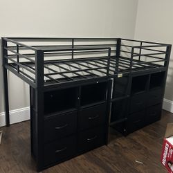 Twin Size Bed Frame W/ LED Lights In “Hideout” 