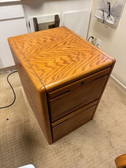 FREE Filing Cabinet 2 drawer Oak Wood