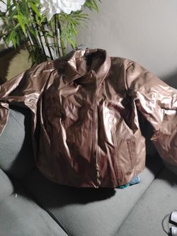 Bronze Faux Leather Jacket