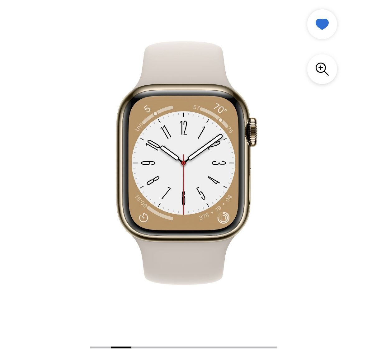 Apple Watch Series 8 GPS + Cellular 41mm Gold Stainless Steel Case with Starlight Sport Band M/L