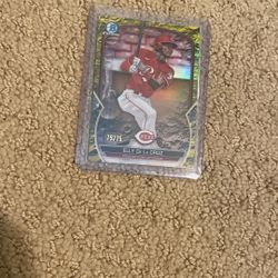 ⚾️🔥2023 Bowman Chrome Elly De La Cruz (RC)Yellow Lunar Crater Refractor /75🔥⚾️