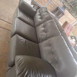 Grey faux leather