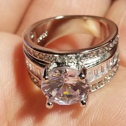 Gorgeous Women's Round Cut Wedding Engagement Promises Ring Size 6