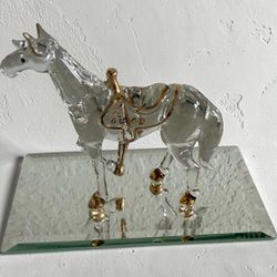 Glass BaronHorse Figurine with Gold Accents