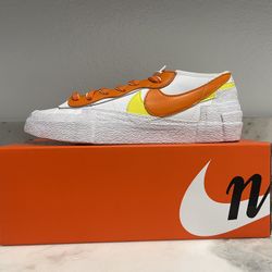 Nike Blazer Low Sacai White Magma Orange Size 9.5