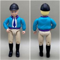 Vintage Fisher Price Loving Family Stable Home Dollhouse Blonde Boy Horse Rider Doll Jacob