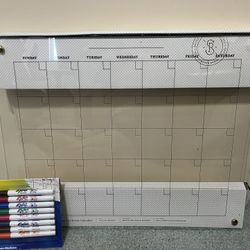 Wall Calendar With Dry Erase Markets 