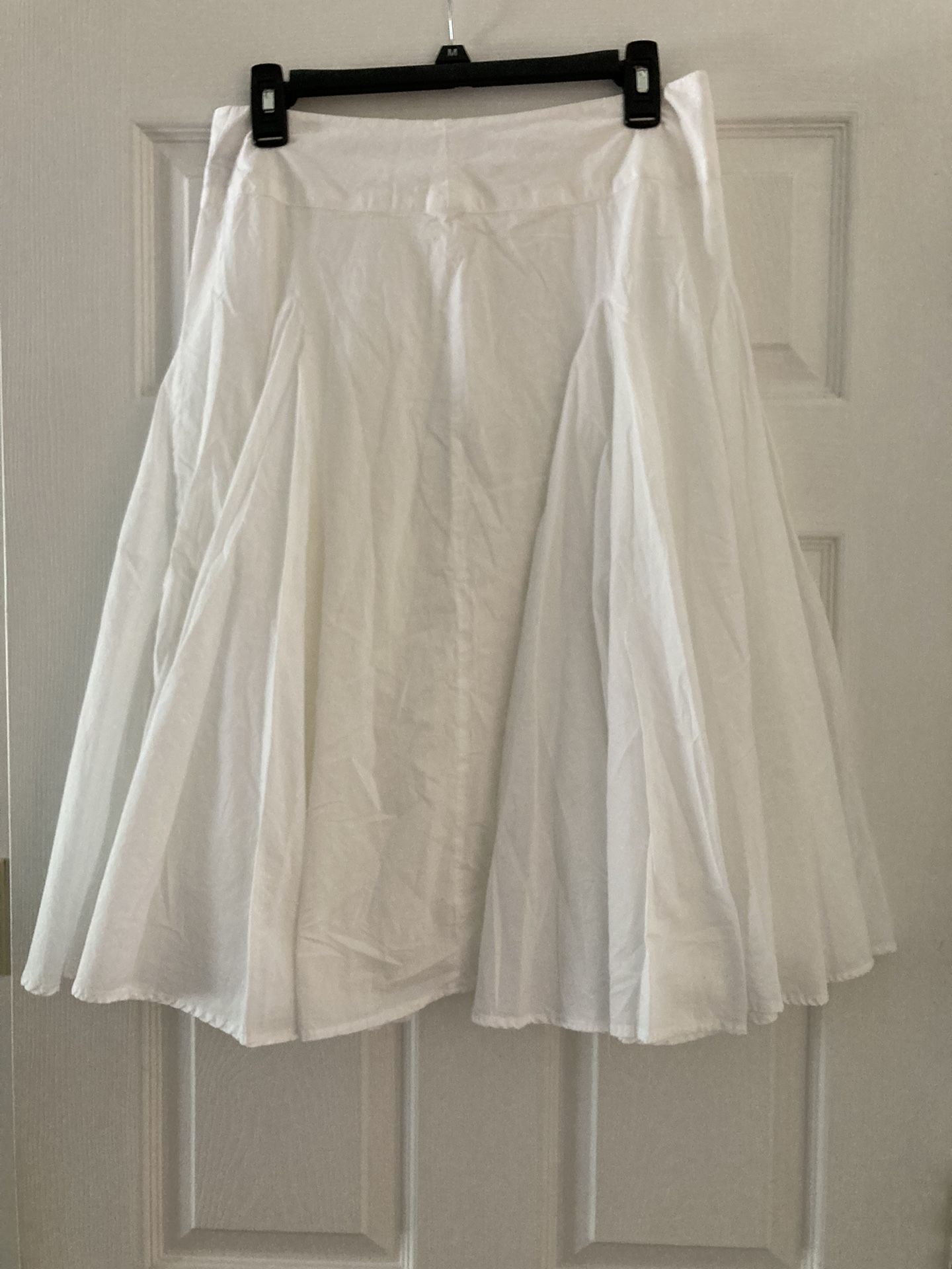 Ladies Ana Fully Lined White Cotton Skirt