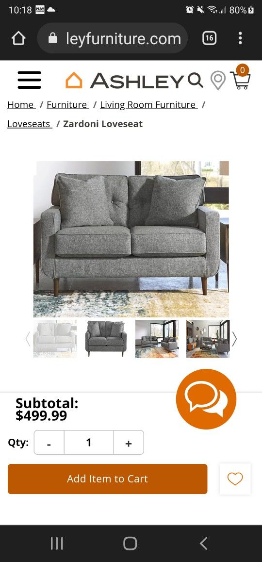 Ashley Furniture Zardoni Loveseat