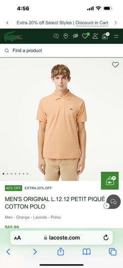 Lacoste Men’s Orange Classic Fit Polo XL