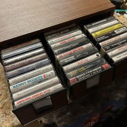 1960-70’s Cassette Tapes & 3 Drawer Cabinet
