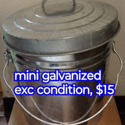 Small Galvanized Garbage Can Like New