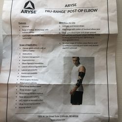 ARYSE Post op Elbow Brace