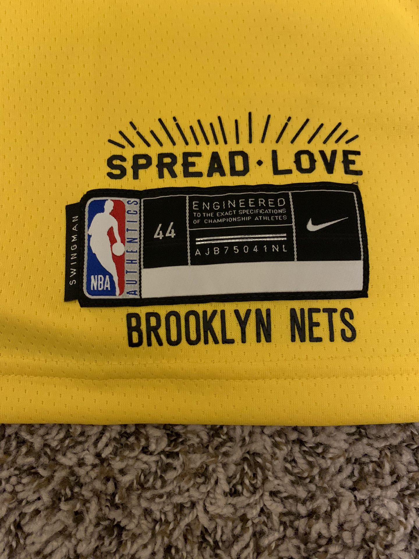 XL+52+Nike+Brooklyn+Nets+Biggie+Jersey+Amarillo+CU0193-728+Sewn+Rare+yellow  for sale online