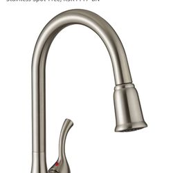 Brushed Nickel Kitchen Faucet with Pull Down Sprayer, Oakland Single Handle Kitchen Sink Faucet Single Hole High Arc Faucet for Kitchen Sink with 3 Fu