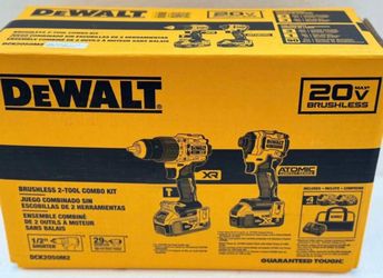 DEWALT 20V MAX XR Hammer Drill and ATOMIC Impact Driver 2 Tool Cordless Combo Kit and SDS Plus Hamme