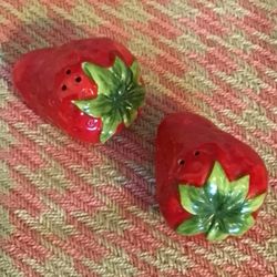 Vintage Strawberry Salt & Pepper Shakers