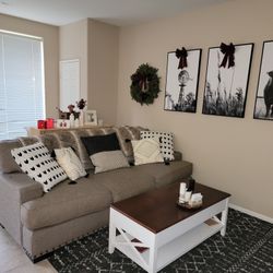 Large / Deep 8' Cozy Tweed Couch 