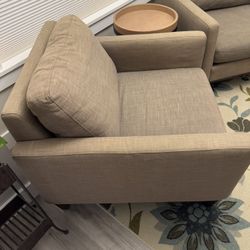 Crate & Barrel CLUB CHAIRS in DOWN  [ 2 ]  Natural