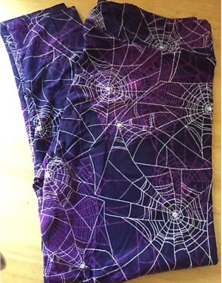 New Lularoe Halloween purple spider web Leggings TC2 (Size 18+)