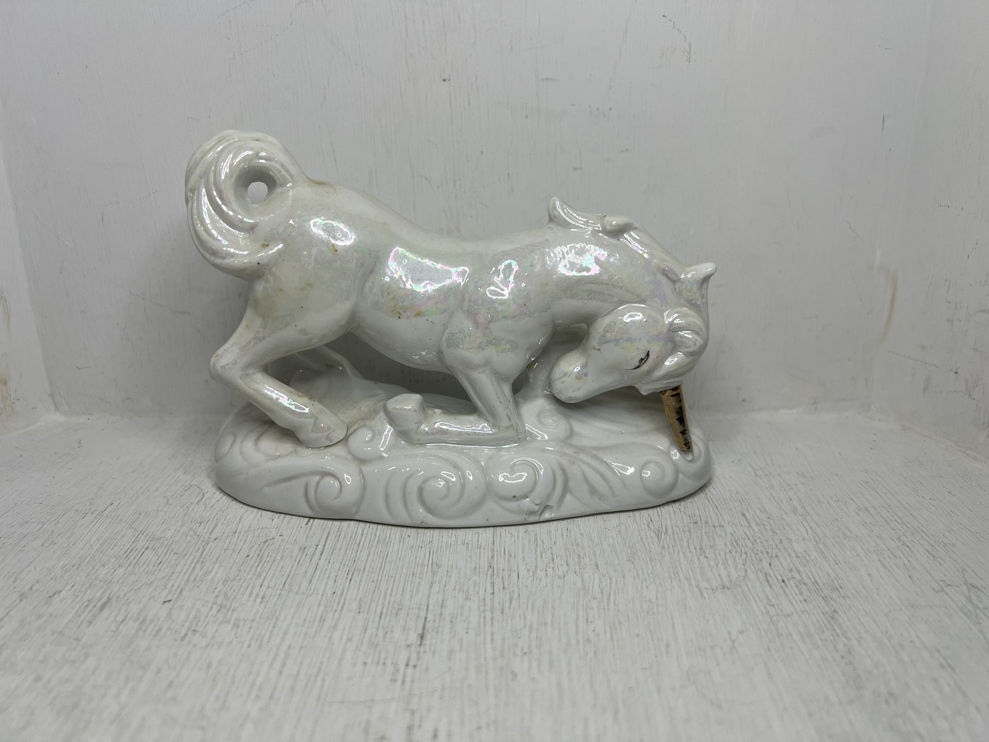 Vintage 1970s-1980s Lusterware Iridescent Unicorn Figurine Statue