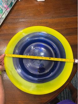 Blue/ Yellow glass bowl
