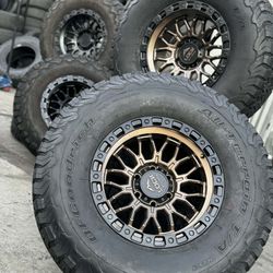 📲🚘Vendo Set De Rines Nuevos 17x9 De 6 Virlos Con Llantas Usadas 315/70/17 Bf Goodrich 