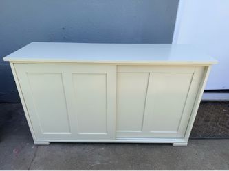 White Sliding Door Storage Cabinet / Entryway Console