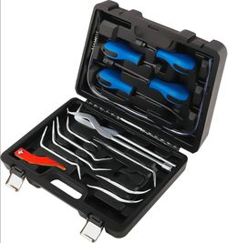 Drum Brake Tool Kit, 15 Pcs Brake Service Kit with Brake Spring Compressors Remover Installer Pliers, Brake Adjusting Spoons, Brake Lining Gauge, Brak