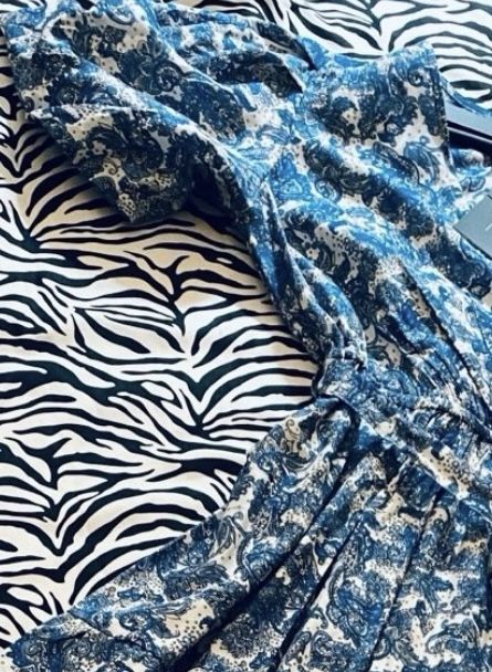 Beautiful blue white paisley maxi dress