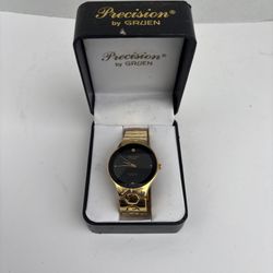 gold-tone "Precision" by Gruen quartz watch