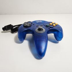N64 Yobo Blue Wave Clear Controller Nintendo 64 

