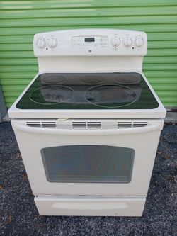 GE Beige Glass Top Range Stove Oven
