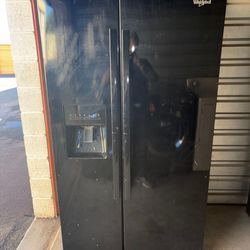 Black Whirlpool Refrigerator And Freezer