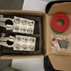 Competition Bass Wiring Kit 0-4AWG 12-way Dist Blocks, 2-way Splitter, Bass Blockers, Digital RGB Volt Meter