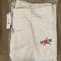 Supreme Jordan Large Heather Gray Sweatpants L NWT