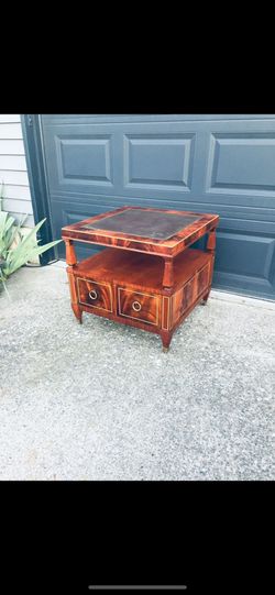 End Table On Brass Wheels