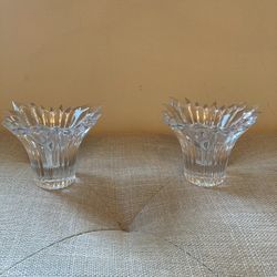 2 Crystal Candle Holders 