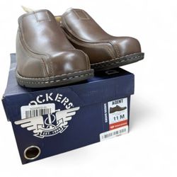 Dockers Agent Men's Dark Tan Leather Dress Loafers Size 11M NIB