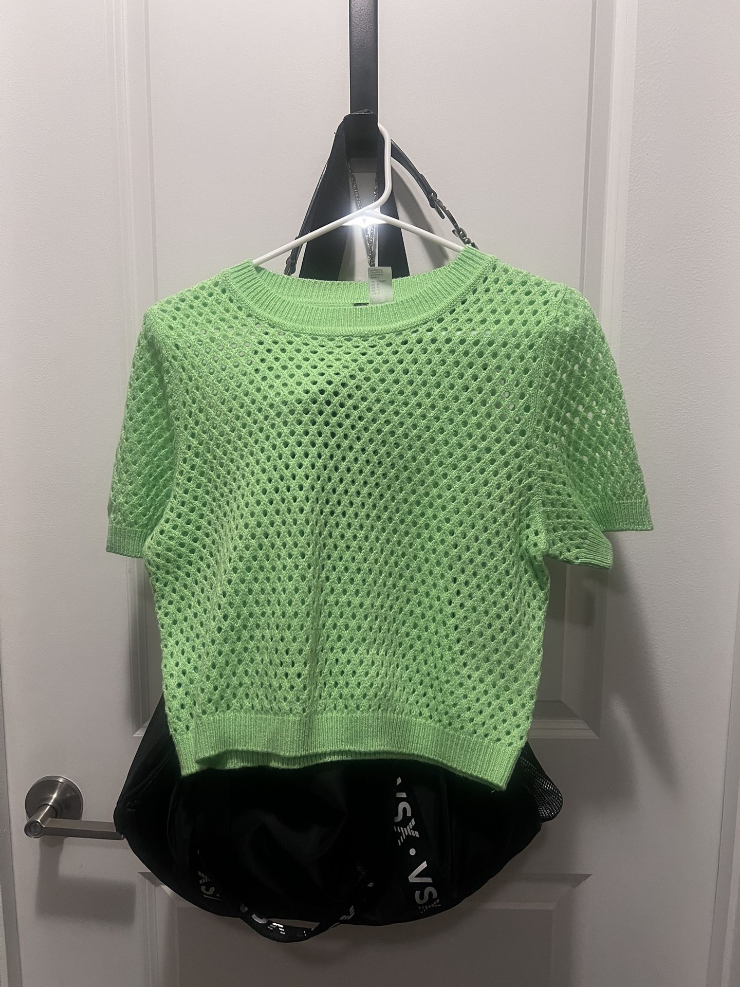 Green Sweater Fishnet